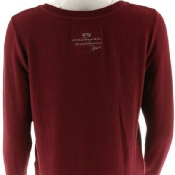 NWT PEACE LOVE WORLD GOOD THINGS SHIRT XXS MERLOT - Picture 5 of 9